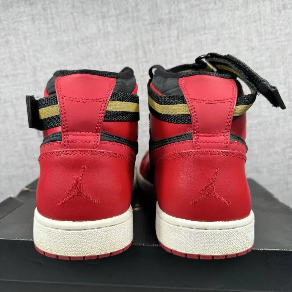Nike Air Jordan 1 Strap High Gym Red Black Bred Sneakers Shoes Men's 13